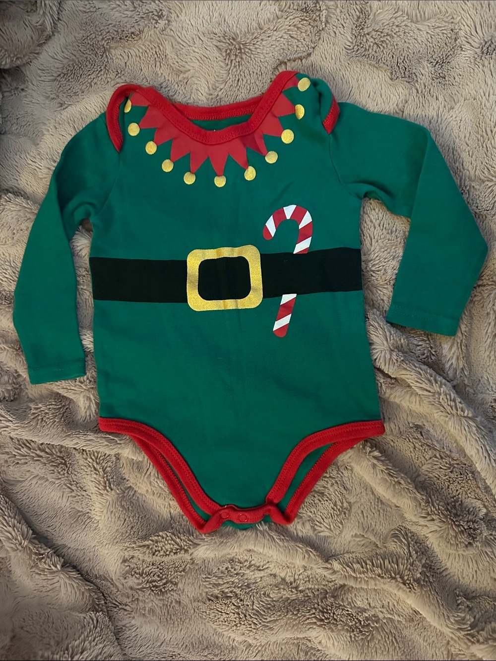 Elf-Inspired Baby One-Piece Bodysuit, 18 months